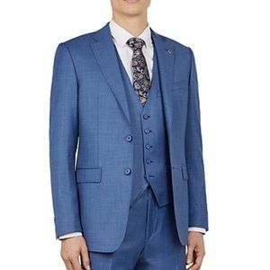 NWT Ted Baker Men's Debonair KernalJ Sharkskin Jacket Light Blue 40R $629 BB441